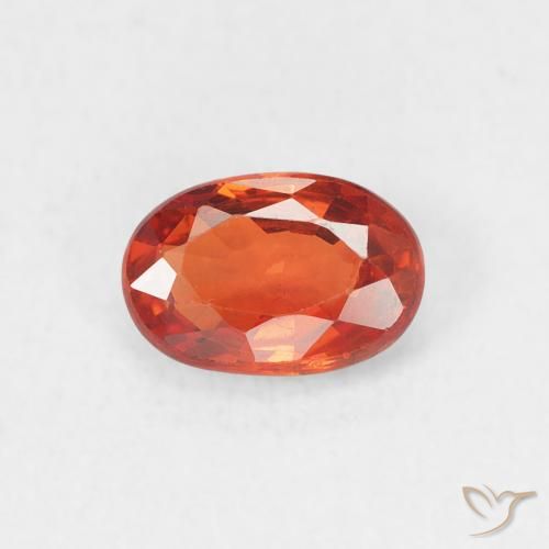 0.64ct 天然 火橙 蓝宝石, 椭圆形, VS