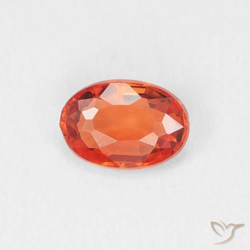 0.53ct 天然 火橙 蓝宝石, 椭圆形, VVS