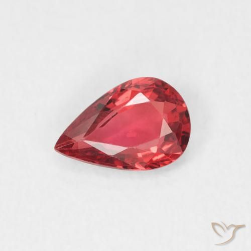 0.45ct 天然 中红 蓝宝石, 梨形, VVS