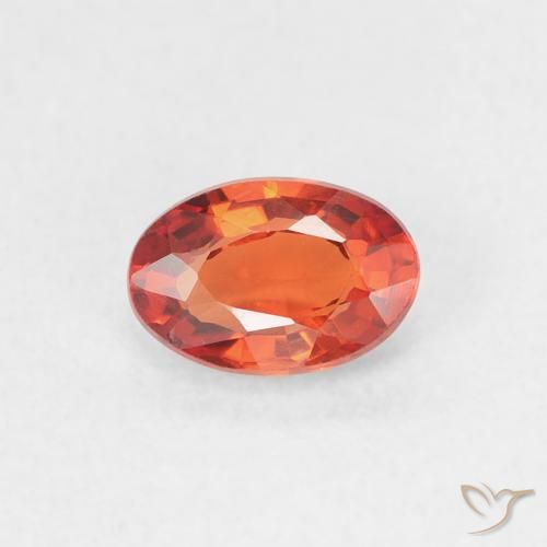 0.64ct 天然 红橙色 蓝宝石, 椭圆形, VVS