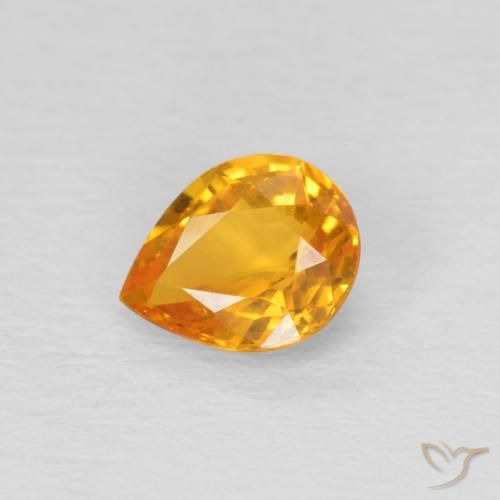 0.70ct 天然 橙金 蓝宝石, 梨形, VS