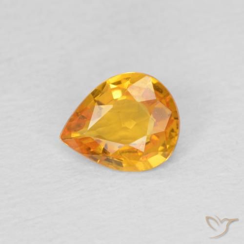 0.60ct 天然 中橙 蓝宝石, 梨形, VVS-VS