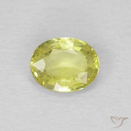 0.50ct 天然 柠檬黄 蓝宝石, 椭圆形, VS