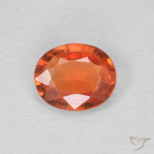 0.46ct 天然 火橙 蓝宝石, 椭圆形, VS