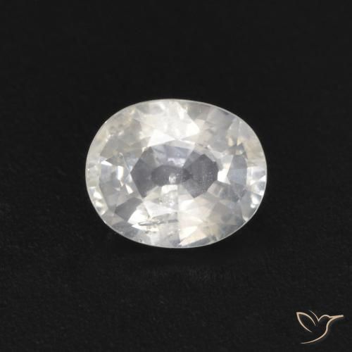 0.49ct 天然 白色 蓝宝石, 椭圆形, VS