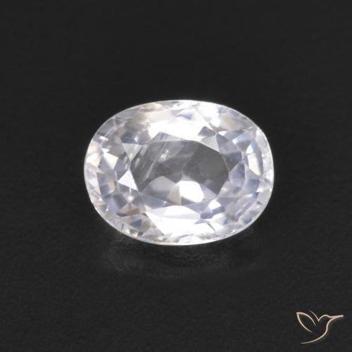 0.52ct 天然 蓝白色 蓝宝石, 椭圆形, VS