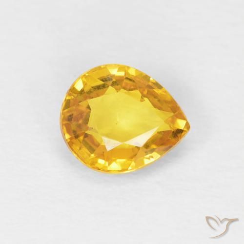 0.88ct 天然 金色 蓝宝石, 梨形, VVS-VS