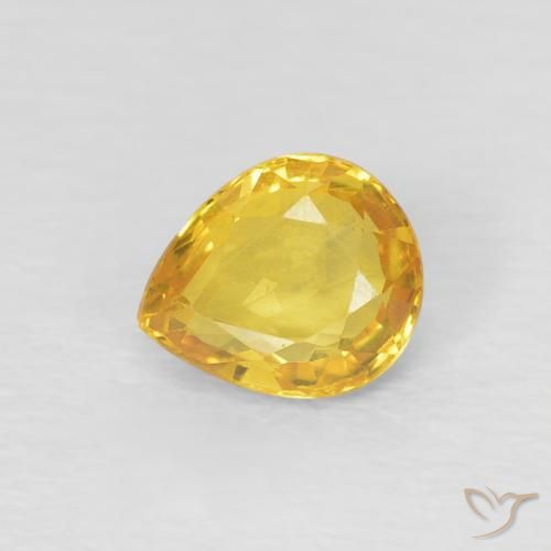 0.74ct 天然 金色 蓝宝石, 梨形, VVS-VS