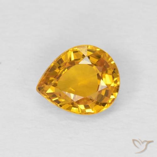 0.79ct 天然 橙金 蓝宝石, 梨形, VVS-VS