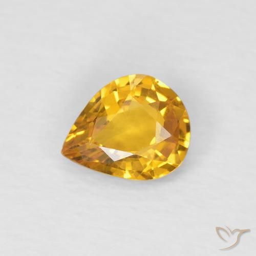 0.54ct 天然 金色 蓝宝石, 梨形, VS