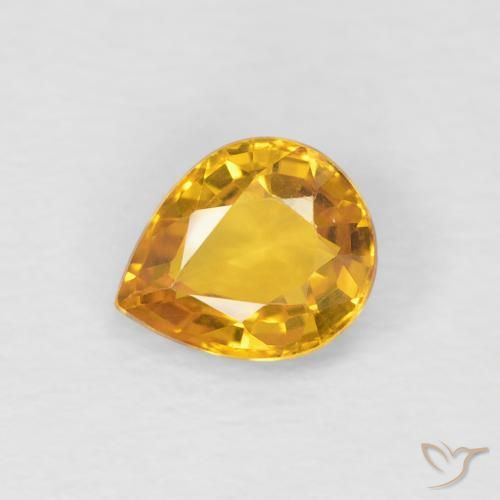 0.79ct 天然 金色 蓝宝石, 梨形, VS