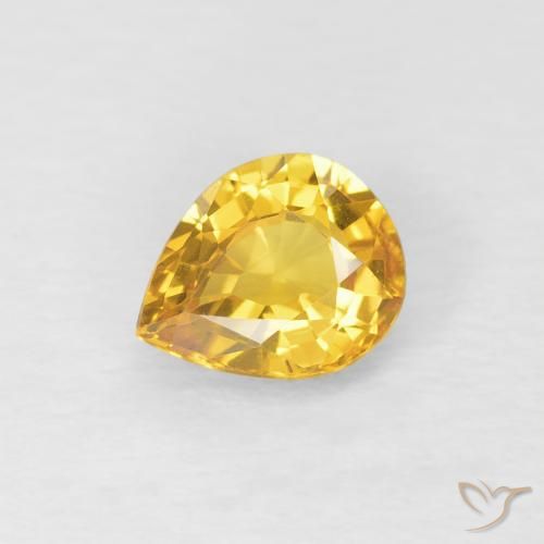0.62ct 天然 金色 蓝宝石, 梨形, VS