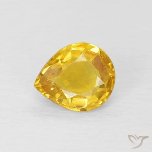 0.76ct 天然 金色 蓝宝石, 梨形, VVS