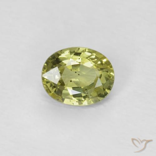 0.52ct 天然 中黄色 蓝宝石, 椭圆形, VS