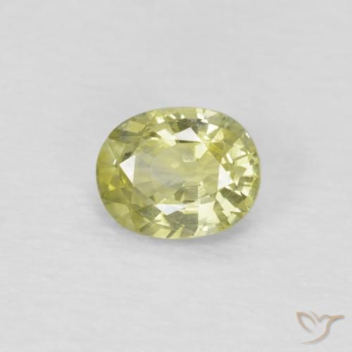 0.48ct 天然 淡黄色 蓝宝石, 椭圆形, VS