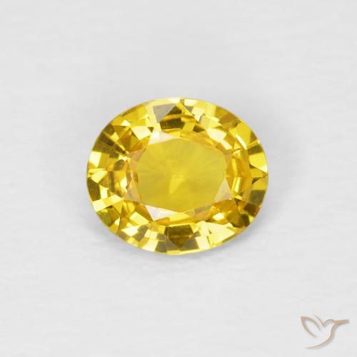 0.62ct 天然 中黄色 蓝宝石, 椭圆形, VVS
