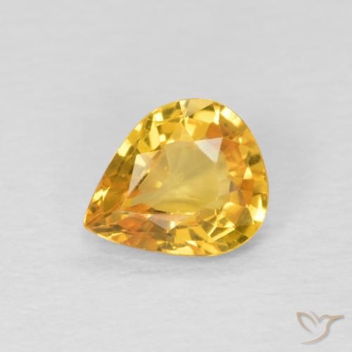 0.60ct 天然 金色 蓝宝石, 梨形, VVS