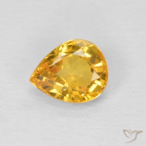 0.70ct 天然 金橙色 蓝宝石, 梨形, VVS