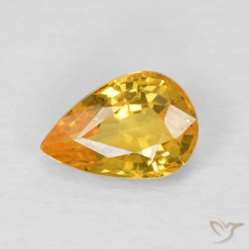 0.86ct 天然 橙金 蓝宝石, 梨形, VVS