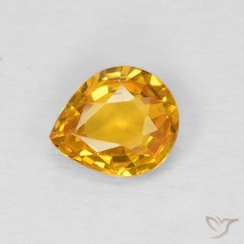 0.61ct 天然 Medium Light Orange-Gold 蓝宝石, 梨形, VS