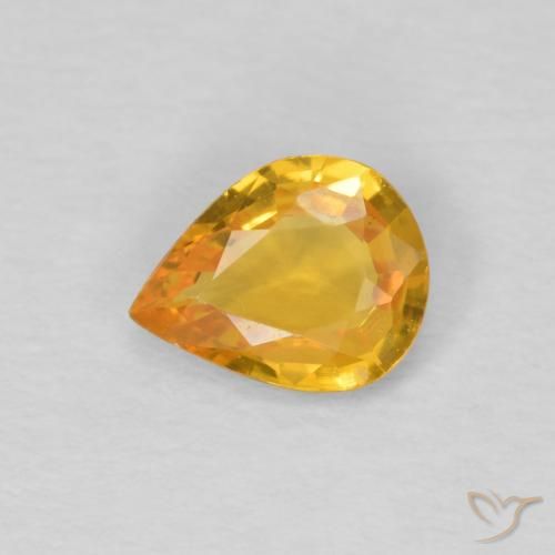 0.50ct 天然 深金色 蓝宝石, 梨形, VS
