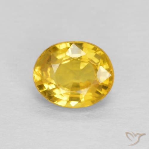 0.93ct 天然 金色 蓝宝石, 椭圆形, VVS-VS