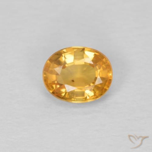 0.51ct 天然 橙金 蓝宝石, 椭圆形, VVS-VS