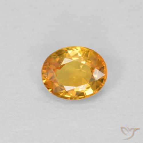 0.45ct 天然 橙金 蓝宝石, 椭圆形, VVS-VS