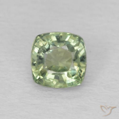0.64ct 天然 非常浅的绿色 蓝宝石, 软垫, VS