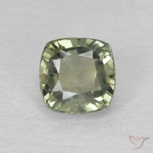 0.75ct 天然 浅森林绿 蓝宝石, 软垫, VS