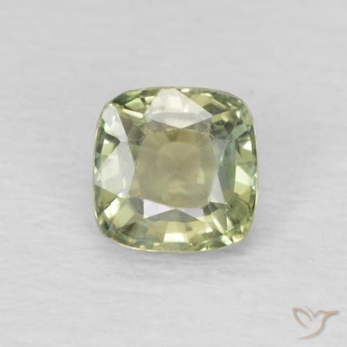 0.57ct 天然 浅梨绿色 蓝宝石, 软垫, VS