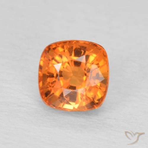 0.61ct 天然 亮橙色 蓝宝石, 软垫, VVS