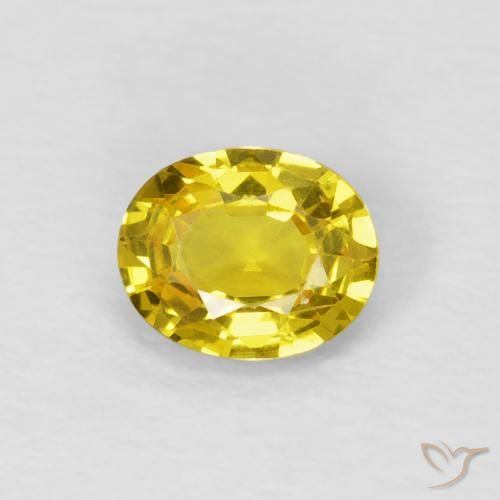 0.64ct 天然 中黄色 蓝宝石, 椭圆形, VS