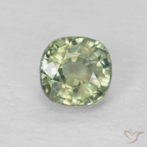 0.51ct 天然 非常浅的鼠尾草绿色 蓝宝石, 软垫, VS