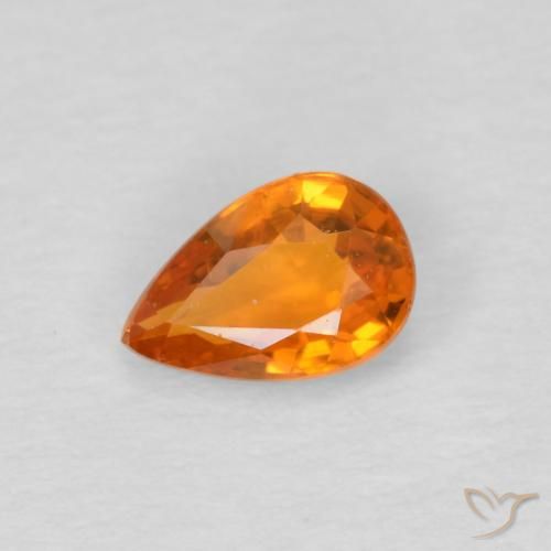 0.57ct 天然 中橙 蓝宝石, 梨形, VS