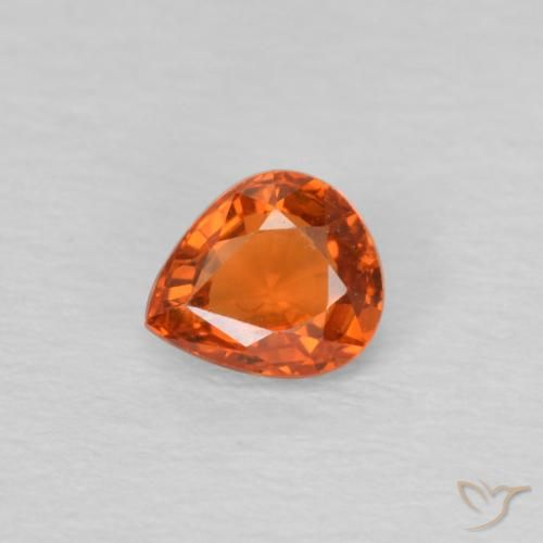 0.49ct 天然 中橙 蓝宝石, 梨形, VVS