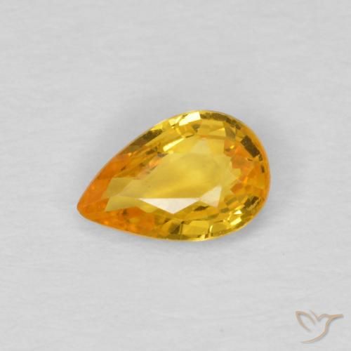 0.45ct 天然 深金橙色 蓝宝石, 梨形, VS