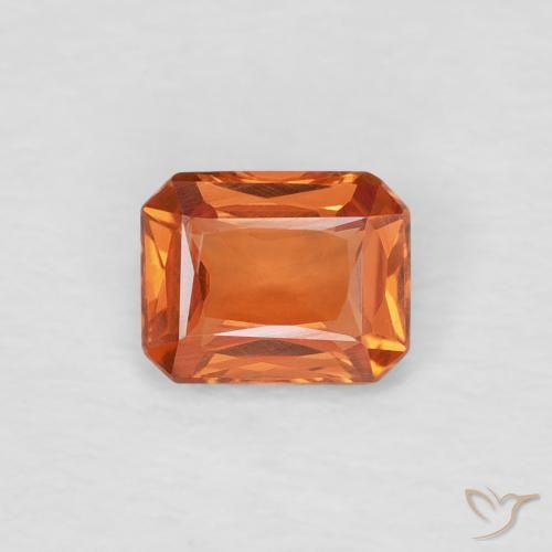 0.42ct 天然 Medium Dark-Orange 蓝宝石, 祖母绿式切割, VVS