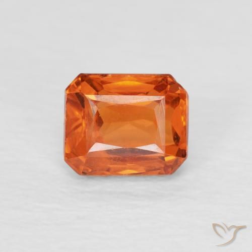 0.79ct 天然 中橙 蓝宝石, 祖母绿式切割, VVS