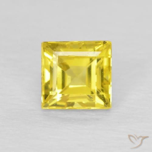 0.54ct 天然 网络黄 蓝宝石, 正方形, VS