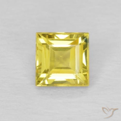 0.49ct 天然 网络黄 蓝宝石, 正方形, VVS-VS