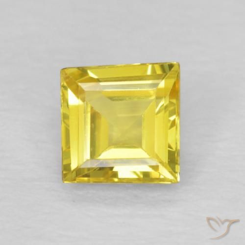 0.50ct 天然 淡黄色 蓝宝石, 正方形, VVS-VS