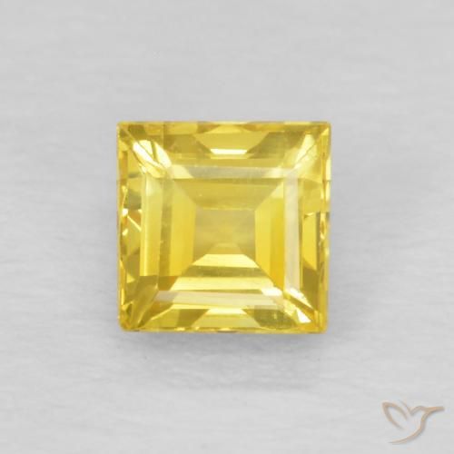 0.60ct 天然 中黄色 蓝宝石, 正方形, VVS-VS