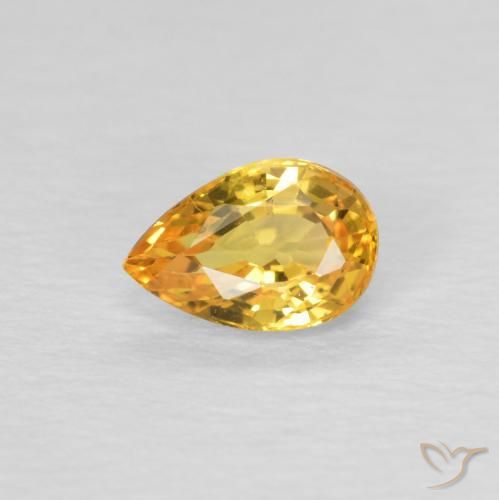0.54ct 天然 深金橙色 蓝宝石, 梨形, VVS