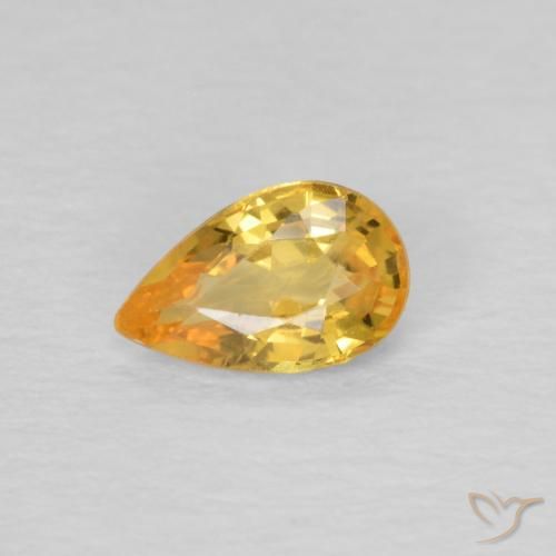0.43ct 天然 深金橙色 蓝宝石, 梨形, VVS-VS