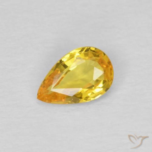 0.42ct 天然 金色 蓝宝石, 梨形, VVS-VS