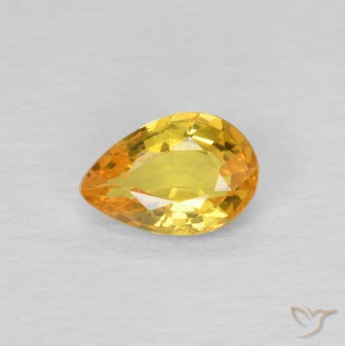 0.48ct 天然 金色 蓝宝石, 梨形, VVS-VS