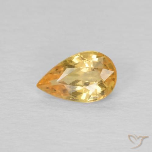 0.45ct 天然 浅橙色-金色 蓝宝石, 梨形, VVS