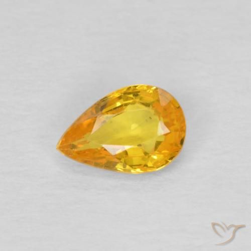 0.45ct 天然 金橙色 蓝宝石, 梨形, VS