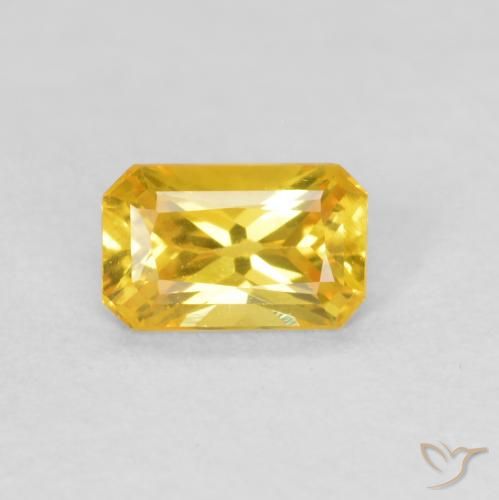 0.38ct 天然 金橙色 蓝宝石, 祖母绿式切割, VS